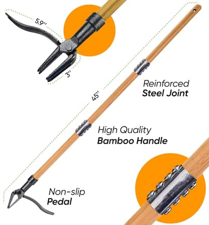 Craft911 Stand Up Weed Puller Tool with Long Handle - Dandelion Weeding Tool, No More Bending