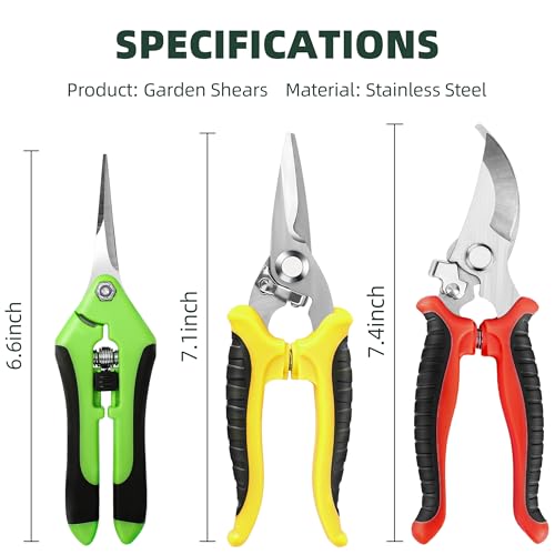 EWPJDK 3 Pack Garden Pruning Shears Scissors Clippers (Multicolor) - style: Multicolor