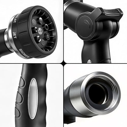 LAWN SOCIAL Metal Garden Hose Nozzle, High Pressure - color: Black