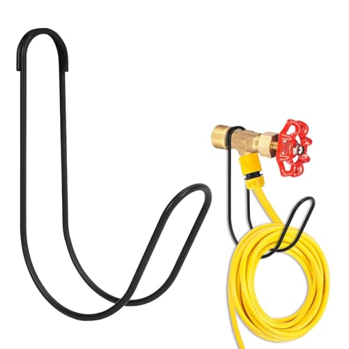 Garden Hose Storage Hook Water Hose Holder Hose Hanger,304Stainless Steel Solid Hose Hook Holds Up to 50Ft Hose Perfect for Garage, Garden,Tool Room(Matt Black 1pcs) - color: Matt Black, size: 5.5'' x 1