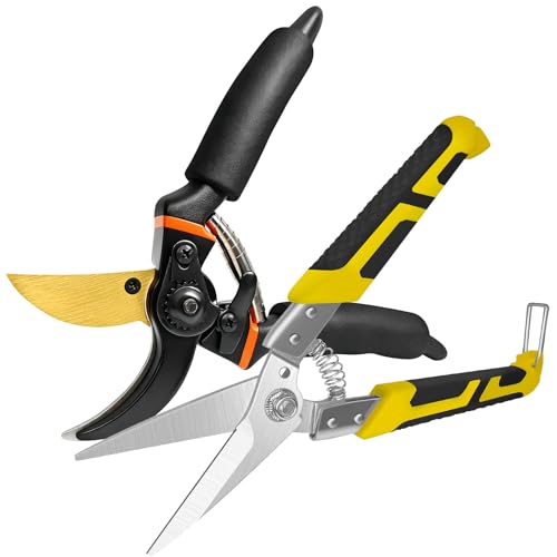 8.7 Inch Tin Snips Comes with 8.5 Inch SK5 Steel Pruning Shears