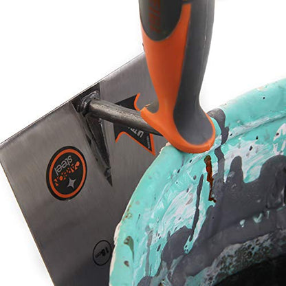 KSEIBI 281440 Narrow Bucket Brick Trowel Rubber Handle Square Tip Bricklaying Trowel (7inch-180mm) - size: 7inch-180mm