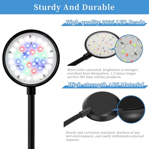 DaToo Mini Clip On Aquarium Light 7W Dimmable Small Fish Tank Light USB Moving Lamp with White Red Blue Green LED for 1 to 3 Gallon Tanks - size: Clip Light With Dimmer