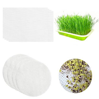 8 Pcs Silicone Seed Sprouting Mats, Seed Sprouting Mesh, Hydroponic Growing Mats for Microgreens Growing Kit (2 Size)