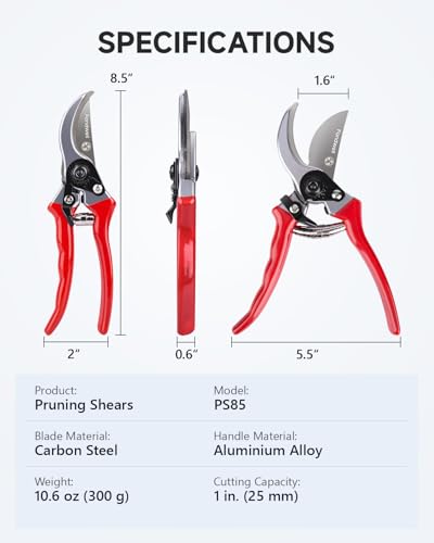 Fondwell 8.5" Professional Hand Pruners Bypass Pruning Shears for Gardening