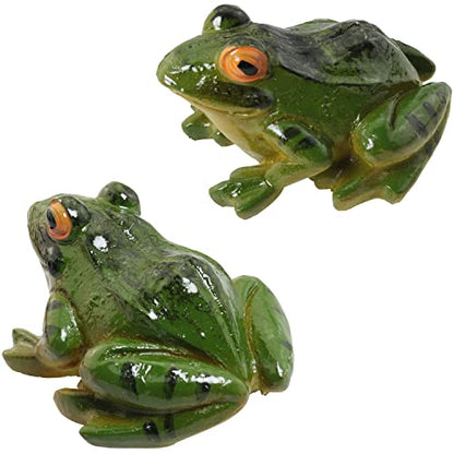 2pcs Resin Simulation Frog Statue Animal Sculpture 6.5x5.5x3.8cm for Home Garden Backyard Outdoor Decoration