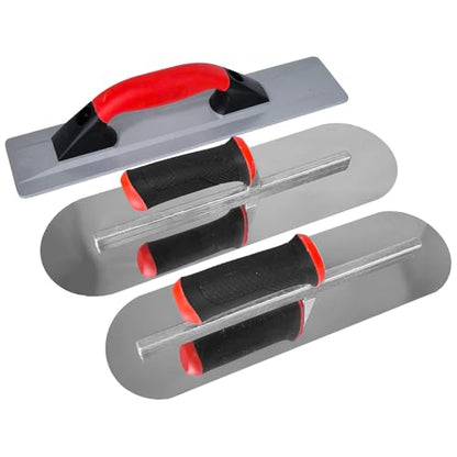 3 Pack Concrete Hand Tool Set, Magnesium Hand Float,Pool & Finishing Trowel - size: 3pcs