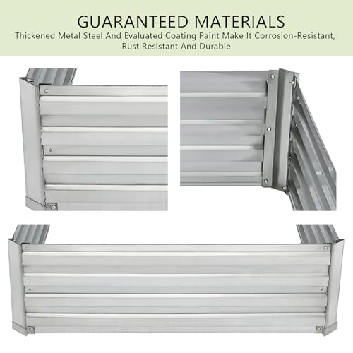 Raised Garden Bed,Galvanized Raised Beds for Gardening,3ft x 3ft Outdoor Metal Raised Bed Planter Boxes Kit for Vegetables,Flowers Herbs