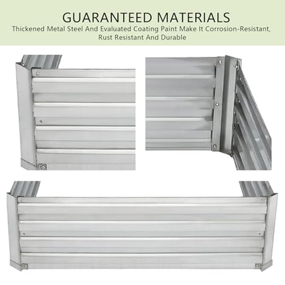 Raised Garden Bed,Galvanized Raised Beds for Gardening,3ft x 3ft Outdoor Metal Raised Bed Planter Boxes Kit for Vegetables,Flowers Herbs