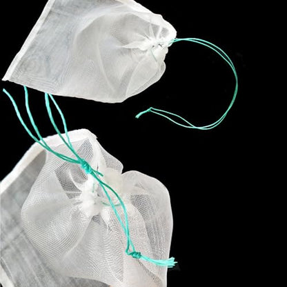 Belit 25 Pcs Net Bags Grapes Protection Bags with Drawstring Nylon Mesh Reusable Fruit Bags for Fruit Trees Vegetables (11.8"x7.8") - size: 25psc 11.8"x7.8"