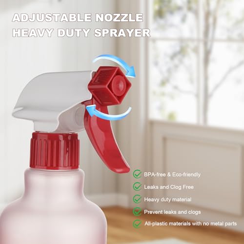 Spray Bottles 16.9oz/500ml Plastic - color: Red