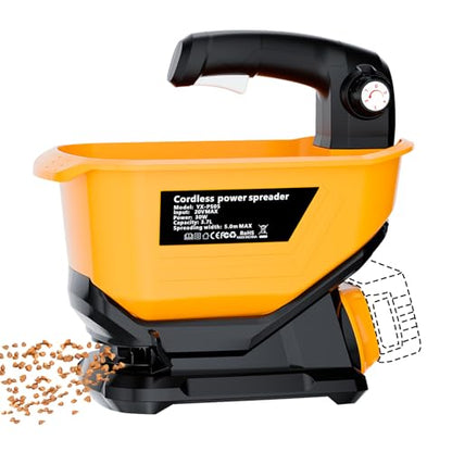 Seed Spreader Fertilizer Grass Seed Spreader Cordless Compatible with Dewalt 20V Battery, Salt Spreader for Snow 3.7L Handheld, All-Season Use [ Battery Not Included ]