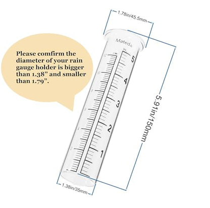 5" Capacity Rain Gauge Glass Replacement Tube, Lip Design, Great for Yard Garden Outdoor Home (1 Pack) - style: 1 Pack