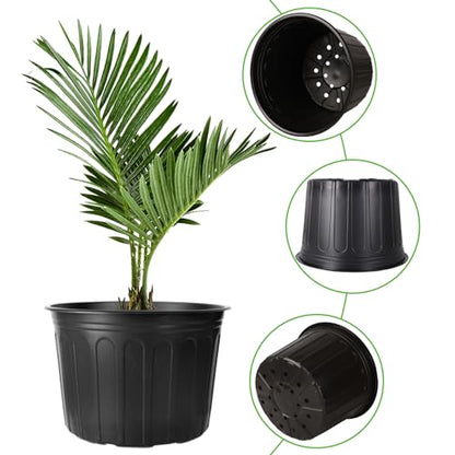 12 Pack 5 Gallon Nursery Pots Thickened Soft Plastic Plant Pots - size: 5Gallon(12pack)