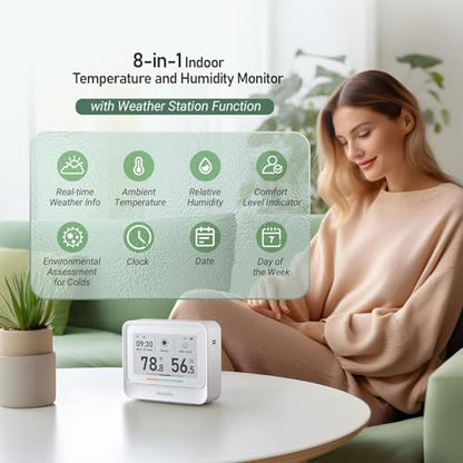 INKBIRD IBS-TH5 WiFi Thermometer Hygrometer, 9-in-1 with E-Ink Display