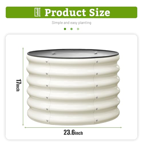 SnugNiture 2×2×1.5 FT 2 PCS Round Raised Garden Bed Outdoor,White - color: White, size: 2×2×1.5ft(2 Pack)