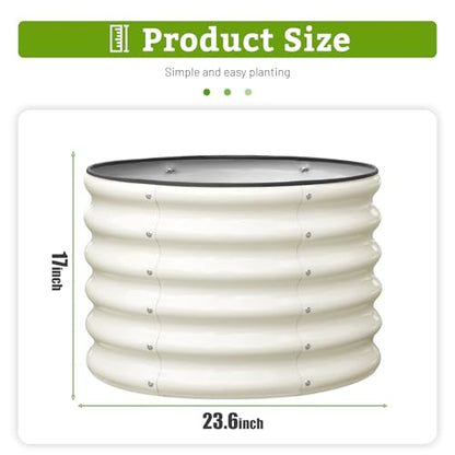 SnugNiture 2×2×1.5 FT 2 PCS Round Raised Garden Bed Outdoor,White - color: White, size: 2×2×1.5ft(2 Pack)