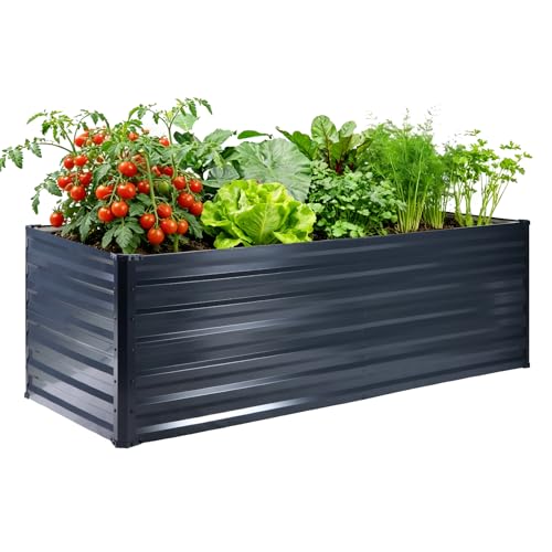 Galvalume Raised Garden Bed 8x4x1.95ft Tall Deep Planter Outdoor - size: 8x4x1.95 FT (1 PC)