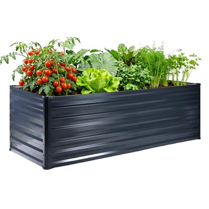 Galvalume Raised Garden Bed 8x4x1.95ft Tall Deep Planter Outdoor - size: 8x4x1.95 FT (1 PC)