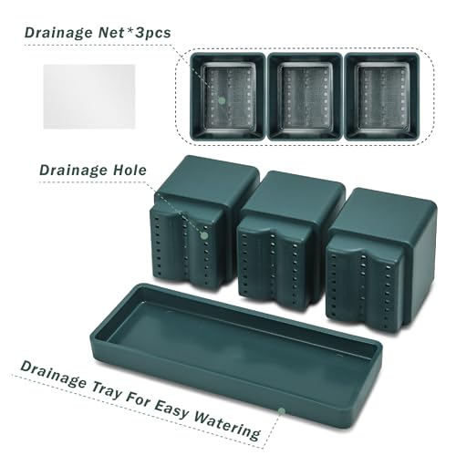 D'vine Dev 2-Pack Plastic Herb Garden Planter Set, Green, 76-V-C-2 - color: Green, size: 24"
