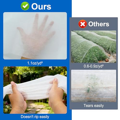 Plant Covers Freeze Protection, 10 * 40FT 1.1 oz/yd² Large Thick Frost Blankets for Outdoor Plants in Winter, Floating Row Cover for Vegetable Garden, Frost Cloth Plant Freeze Protection