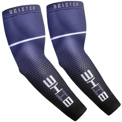 beister Arm Sleeves for Men & Women, UV Protection Cooling Cover and Cyling - color: Blue, size: XX-Large