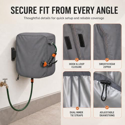 Wall Mounted Hose Reel Cover 26x11x18in 420D Waterproof - color: Retractable - Hose Reel Wall-mounted Cover