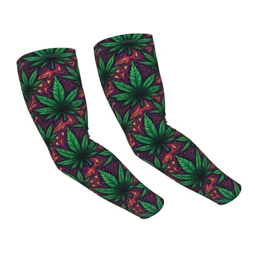 Marijuana Arm Sleeves Cannabis Weed Gardening Sleeves for Women Men - color: Marijuana 068