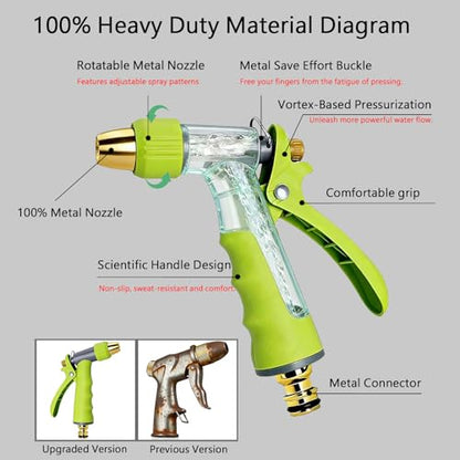 Garden Hose Nozzle, High Pressure Water Hose Nozzle Heavy Duty - color: Green