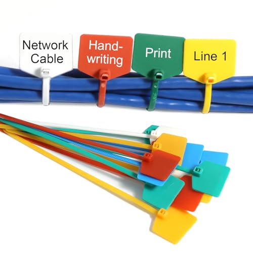 6 in Marker Nylon Cable Ties, Plastic Water Proof Tags, Self-Locking Written-on Cable Marker, Security Seals Label for Cabling, Wire Marking Label, Shipping Hanging Tags - White/ 100pcs - color: White, size: Medium