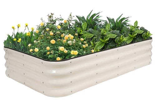 4-in-1 Modular Raised Garden Bed-5x3x1ft Adjustable in 4 Sizes - color: White, size: 5×3×1FT