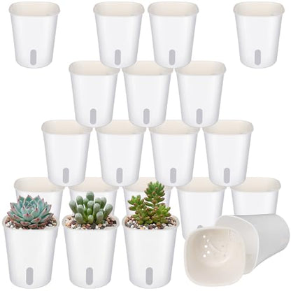 Ziliny 20 Pcs 3.74 Inch Self Watering Planters with Water Indicator - size: 3.74 Inch