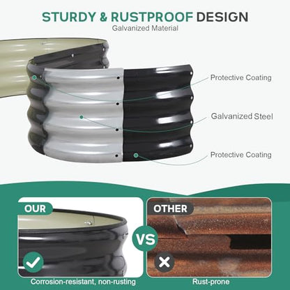 Galvanized Raised Garden Bed Outdoor, 4x2x1ft, 2 Pack, Grey - color: Gray, size: 4×2×1ft (2 Packs)