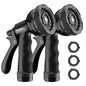 Besiter Garden Hose Nozzle Sprayer: 2 Pack 10 Watering Patterns Spray Nozzles Heavy Duty Hose Head Hose Attachment Black - color: Black/Black
