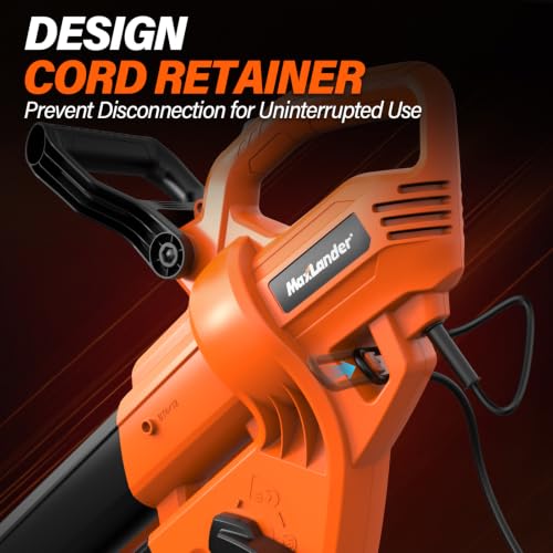 MAXLANDER 3 in 1 Electric Corded Leaf Blower, Leaf Vacuum and Leaf Mulcher - color: Amber