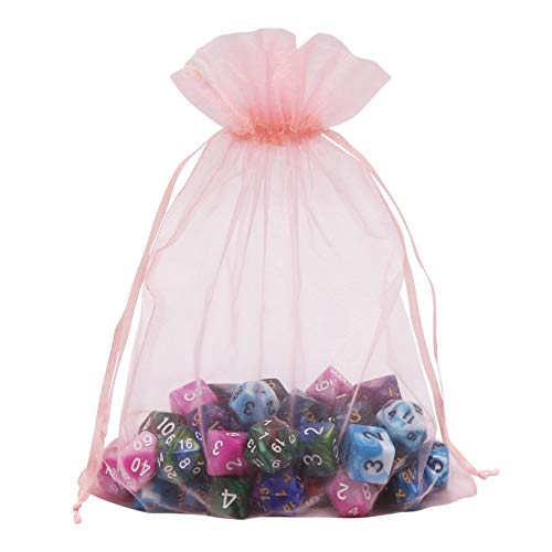 HRX Package 100pcs Mesh Organza Bags 6x9 in for Gift Giving, Large (Pink) - color: Blush Pink