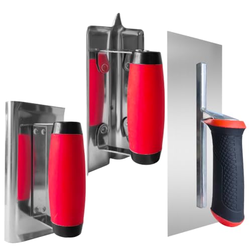 3 Pack Concrete Tool Set, Finishing Trowel with Concrete Edger Groover - size: 11", Flat Finishing Trowel