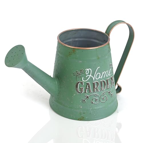 Cute Small Watering Can Indoor Plants Garden Metal Decorative Watering Cans for Outdoor Plants Bonsai Outdoor Garden Flower Decorative (Green, 1.5L, 50.7 Oz) - color: Greena