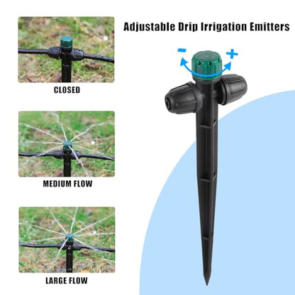 Anti-Drop Drip Irrigation Emitters for 1/4" Irrigation Tubing - style: 25pc-Double Nut Drip