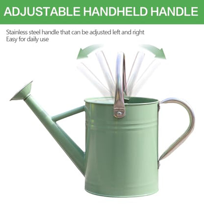 Metal Watering Can 1 Gallon for Outdoor Garden Plants, CGreen - color: Cream Green