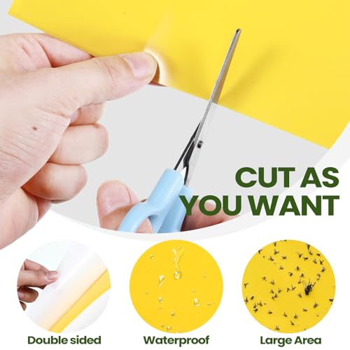 Qualirey 300 Pcs 6 x 8 in Yellow Sticky Traps for Gnats Plant Insect Trap - color: Yellow