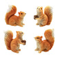 4pcs Squirrel Figures Animal Toy Cake Toppers, Fairy Garden Miniature Squirrel Figurines Collection Playset for Christmas Birthday Gift Desk Decorations