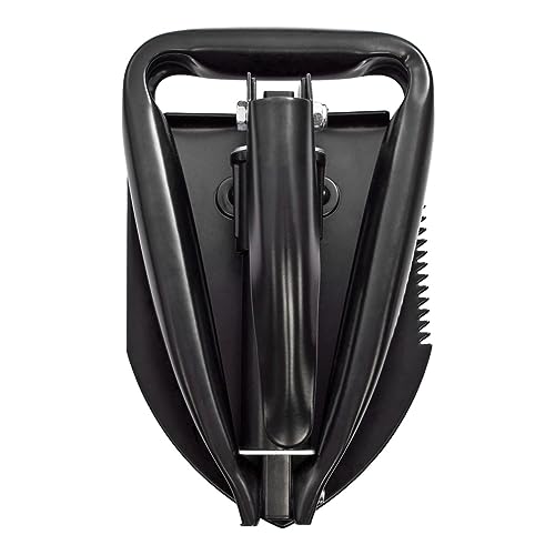 SOG Entrenching Tool- 18.25 Inch Folding Survival Shovel with Wood Saw Edge and Tactical Shovel Carry Case- Black (F08-N) - style: Standard
