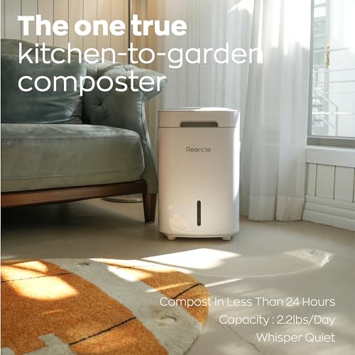 Reencle Prime Electric Composter - 14L Kitchen Composter, Decomposes Up to 2.2 lbs Food Waste Daily, Odorless Indoor Composting with Whisper-Quiet Technology & Rapid Decomposition (White) - color: Star White