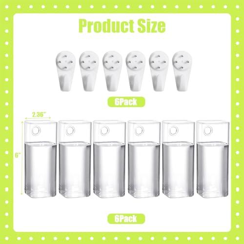 Fasmov 6 Pack Wall Hanging Glass Planters, Terrarium Holders for Air Plants, Succulents, Flowers - Square, Clear Vase Containers for Plant Display and Decoration - size: 2.36"L x 2.36"W x 6"H