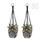Artilady Hanging Planter for Indoor Plants Adjust Bead Macrame Plant Hanger - color: Black C