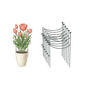 6 Pack Curved Plant Support Stakes, Dual Half Round Metal Garden Plant Stake, Peony Cages and Supports, 10"(W) x 20" (H) Flower Support Ring for Peonies, Hydrangea - size: Medium