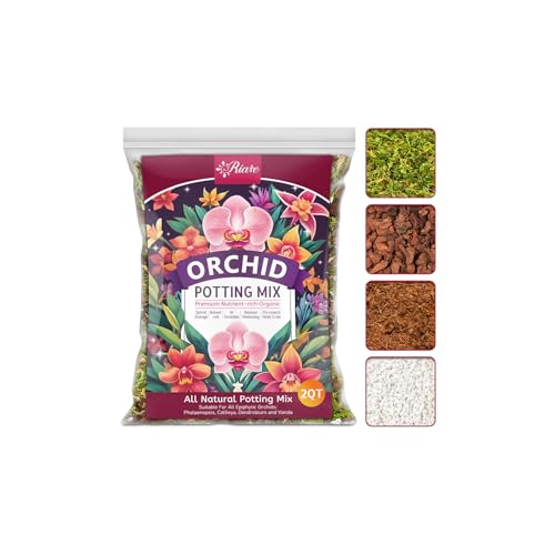 Riare 2QT Orchid Potting Mix for Repotting, Pre-Mixed & Ready-to-Use - size: 2 Quarts