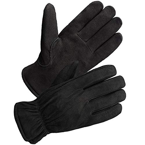 SKYDEER 3M Thinsulate Thermal Winter Work Gloves with Windproof Premium Genuine Deerskin Suede Leather (Unisex SD8671T) - color: Black Deerskin Suede, size: XX-Large