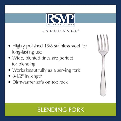 RSVP International Endurance Kitchen Baking Tool Collection, Blending Fork, Stainless Steel - size: Blending Fork